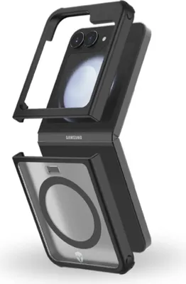 Zdjęcie produktu dla Force Case, pokrowiec Duo-Frost do Galaxy Z Flip 6 wzmocniony, czarny