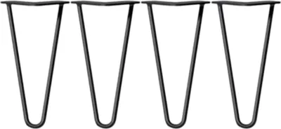 Obrázok produktu pre Kovové nohy stola 25 cm – priemyselný dizajn v tvare vlásenky – pre DIY stoly, lavice a písacie stoly – robustné a štýlové