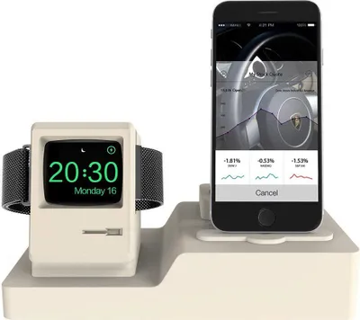 Image de 3 en 1 Station de charge Dock iWatch AirPods Chargeur Stand Docks pour Apple Watch Series 3/2/1/AirPods/iPhone X/8/Plus/7/6/Plus gris blanc