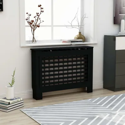 Produktbild von Heizkörperverkleidung Schwarz 112 x 19 x 81 cm MDF , Klima- & Heizgeräte Zubehör Design 2024