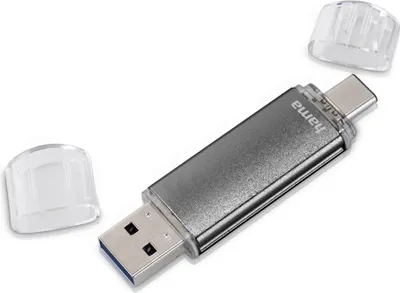 Produktbild von Hama USB-Stick Laeta Twin, USB 2.0, 32GB, Grau