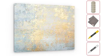 Produktbild von Glasbild GOLDENER BETON, 60x40 cm + GRATIS Zubeh?rset