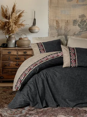 Immagine prodotto di L'Essentiel Linge de Maison, Set copripiumino matrimoniale Ranforce, Yamka - Beige, 100 % COTONE RANFORCE, Beige, 200 x 220 cm