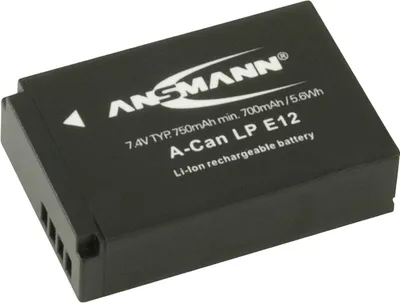 Obrázok produktu pre Ansmann 1400-0045 A-CAN LP-E 12 lítium-iónová (Li-Ion) batéria pre digitálny fotoaparát, kapacita 750 mAh, typ batérie Canon LP-E12