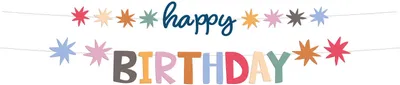 Produktbild von Girlande Happy Birthday Starbust 150cm