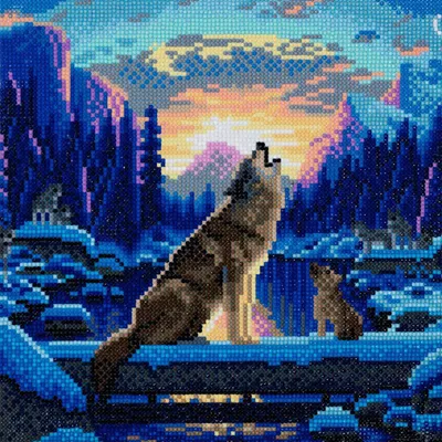 Produktbild von Crystal Art Heulende Wölfe 30x30 cm