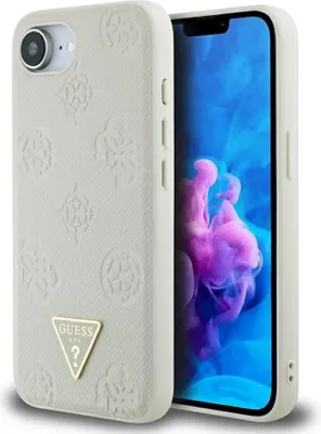 Immagine prodotto di Etui Guess Grained Hot Stamp Peony Triangle Logo Magsafe Do Iphone 16E Beżowy