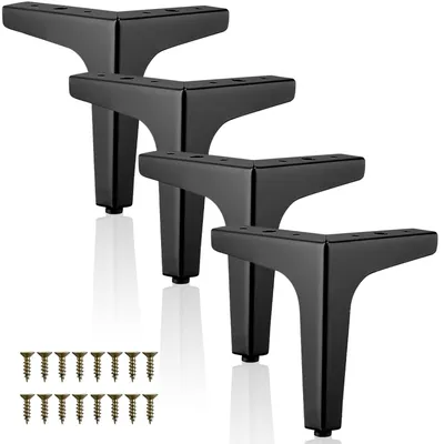 Productafbeelding van 10 cm Metalen Meubelpoten met Schroeven (Set van 4)