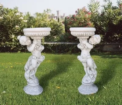 Produktbild von Casa Padrino Luxus Barock Blumentopf Set Grau H. 115 cm -  Italy