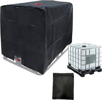 Produktbild von Schutzhš¹lle fš¹r 600/800/1000-Liter-IBC-Container, fš¹r Regenwassertanks, UV-best?ndige Schutzfolie, Gartenzubeh?r, schwarz, 1000 l