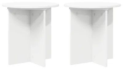 Productafbeelding van vidaXL Plantenstandaard, 2 stuks, wit, Ø40 x 40 cm, houtvezel