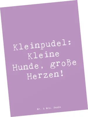 Produktbild von Mr. & Mrs. Panda Postkarte Spruch Kleinpudel Liebe - Lavendeltraum - Geschenk, Hunderassen, Ansichtskarte, treuer Begleiter, Vielfalt, Ansichtskarten, hypoallergen, treue