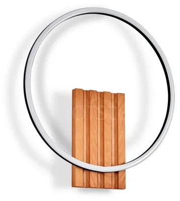 Produktbild von Palermo moderne Wandlampe aus Holz/Metall/Kunststoff in Natur/Schwarz/Weiß