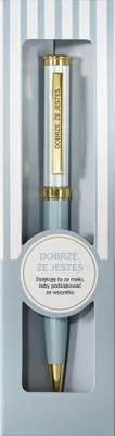 Produktbild von Geschenk-Kugelschreiber „Schön, dass du da bist“ – Be-Happy Gifts