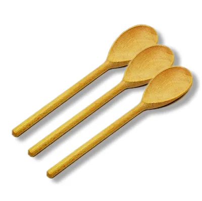Produktbild von Kochlöffel ovale Form, aus Holz, circa 30 cm - 3 STÜCK