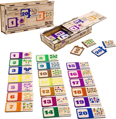 Zdjęcie produktu dla Puzzleok Drewniana Układanka Cyfry - Nauka I Zabawa Dla Dzieci