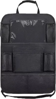 Image de Organiseurs pour siège arrière de voiture Organisateur pour coffre de voiture avec 10 poches de rangement + 1 poche pour tablette tactile Protections pour dossier de siège de voiture pour jouets, boissons, mouchoirs, collations Accessoires pour voiture