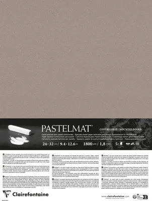 Produktbild von Clairefontaine Pastelmat kaschiert, 5 Bogen 24x32 cm, 360g - Dunkelgrau 796019C