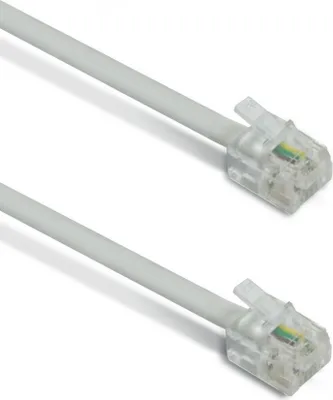 Image de Câble téléphonique RJ11 mâle/mâle 2 mètres