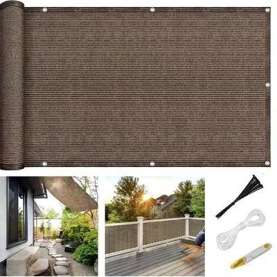 Produktbild von Balkonsichtschutz, Balkonverkleidung Sichtschutz 90 x 300 cm, Balkonverkleidung UV-Schutz HDPE Garten, für Balkon,Terrasse, Braun