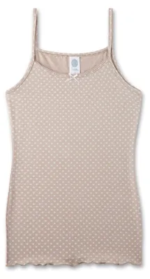 Produktbild von Sanetta Mädchen-Unterhemd Taupe Sternchen Spaghettitäger | Mädchen-Shirt