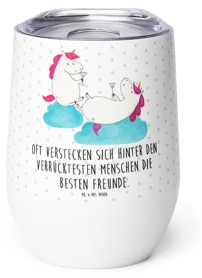 Produktbild von Mr. & Mrs. Panda Thermobecher Einhorn Sekt - Weiß - Geschenk, Isolierbecher, Einhörner, Mädelsabend, thermosbecher, kaffee tasse, Beste, Unicorn, Thermo Becher, Party