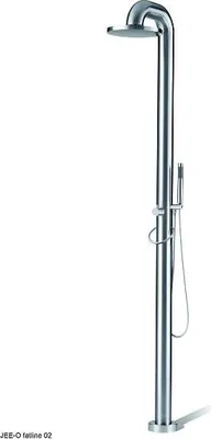 Produktbild von JEE-O Fatline 02TH Gartendusche gebürstet mit Handbrause und Thermostat