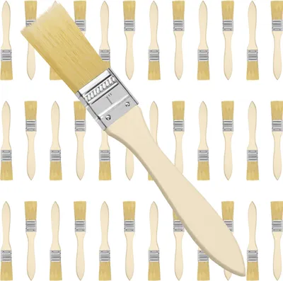 Produktbild von Kurtzy Pinselset (36 Stk) - 2,54 cm Profi Malerpinsel mit Holzgriff, Pinsel Set für Farben, Lack, Beizen, Klebstoffe - Flachpinsel, Lasurpinsel,