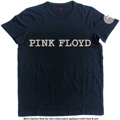 Image de T-shirt bleu marine avec le logo Pink Floyd et le prisme