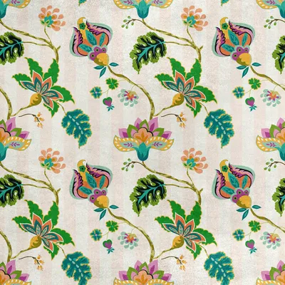 Produktbild von Royal Samt Stoff Polyester Zum Nähen - Motiv Blumenkriecher