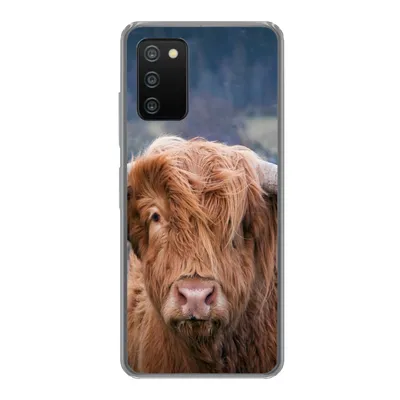 Produktbild von MuchoWow® Handyhülle Schutzhülle Hülle für Samsung Galaxy A03s Schottischer Highlander - Hörner - Berg Silikon Softcase Handy Hülle - Schutz