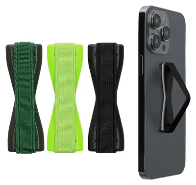 Produktbild von kwmobile Smartphone Fingerhalter 3 Set - Handy Halter Griff Halterung Einhandbedienung - 3x Handyhalter in Schwarz Grün Dunkelgrün