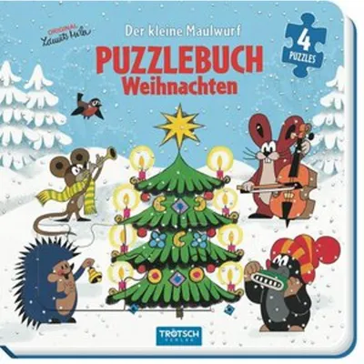 Produktbild von Trötsch Der kleine Maulwurf Puzzlebuch mit 4 Puzzle Weihnachten