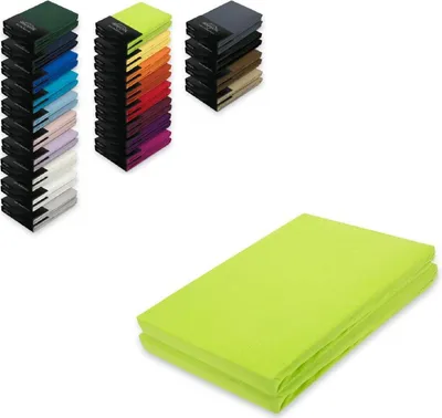 Produktbild von Doppelpack Jersey Spannbettlaken 60 x 120 - 70 x 140 cm Apfelgrün