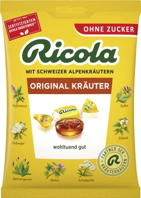 Obrázek produktu pro Ricola Original Herbs bez cukru uklidňující dobré balení 75g