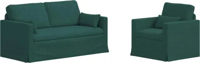 Produktbild von vidaXL Sofa Set 2 stk. Dunkelgrün Stoff