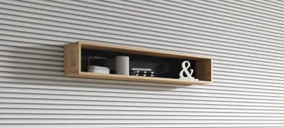 Obrázek produktu pro Nástěnná police NIKET - dub taurus / černá