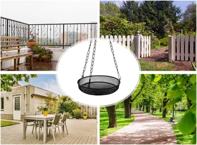 Produktbild von Vogelfutterhäuschen mit Eisenkette und Haken für Garten Terrasse