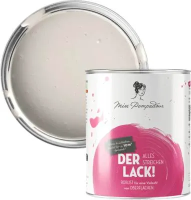 Produktbild von MissPompadour Der Alles Streichen Lack grau mit Leinen - Langlebiger Lack für Fliesen, Türen, Küchenmöbel & Treppen 1 l