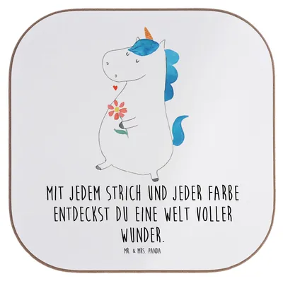Produktbild von Mr. & Mrs. Panda Untersetzer für Gläser Die Freude an der Kreativität entdecken - Weiß - Geschenk, Tischschoner, liebevolle Details, Tischuntersetzer, Träume, Farben