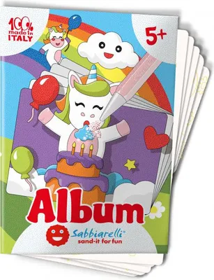 Produktbild von Sabbiarelli Sandmalerei Album Einhörner Kreativset 15x20 cm