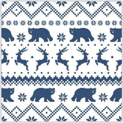 Produktbild von Servietten 33x33cm 3-lagig Winter Muster 20 Stück Blau / Weiß