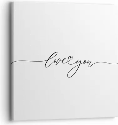 Produktbild von Bild auf Leinwand - Leinwandbild - Einteilig - Ich liebe dich handschriftlich - 40x40cm - Wand Bild - Wanddeko - Wandbilder - Leinwanddruck - Bilder - Wanddekoration - Leinwand bilder - AC40x40-4644