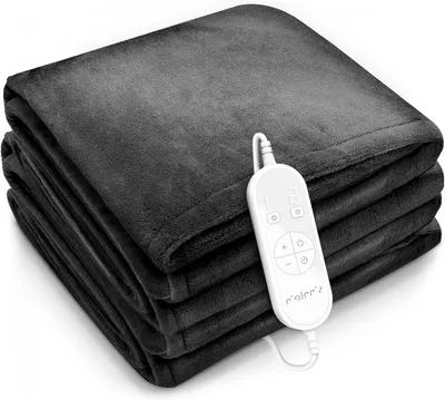 Image de Couverture électrique chauffante - Couverture chauffante - Pour un sommeil relaxant - 9 niveaux de température - 200 x 180 cm - Anthracite