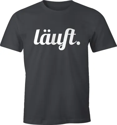 Produktbild von cooles lustiges Herren T-Shirt - läuft - Fun-Shirt Moonworks® dunkelgrau L