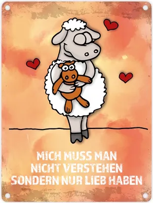 Produktbild von Metallschild mit Schaf Motiv und Spruch: Mich muss man nicht verstehen ...