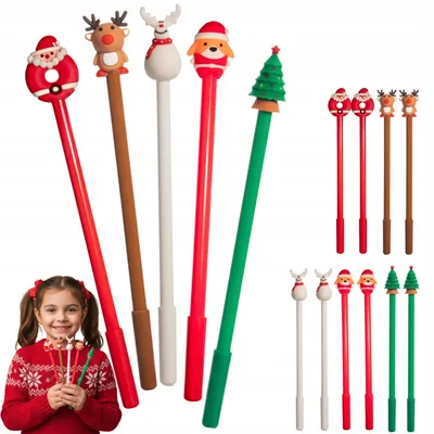 Produktbild von Gelschreiber Set - 10 Stück - Weihnachten Weihnachtsstifte Silikon - Nikolaus