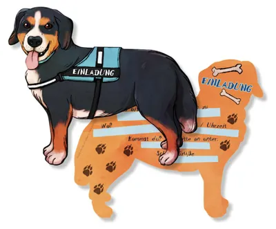 Produktbild von Hund Einladungskarten