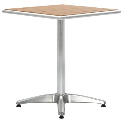 Zdjęcie produktu dla vidaXL Stolik ogrodowy srebrny 60x60x70 cm aluminium i WPC