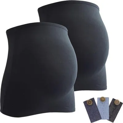 Produktbild von Famanu Schwangerschaftsbauchband und T-Shirt Verlängerungsset - 2 Bauchbänder und 3 Jeansverlängerungen